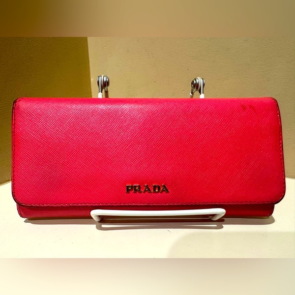 Prada Saffiano Two-Toned Snap Wallet - Picture 1 of 16